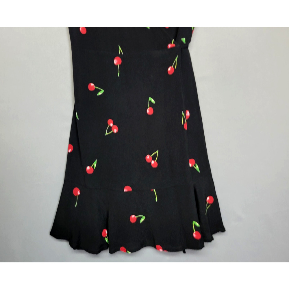 Rails‎ Aimee Wrap Style Cerise Cherry Dress Black Red Womens XS Flirty Mini - Picture 5 of 13